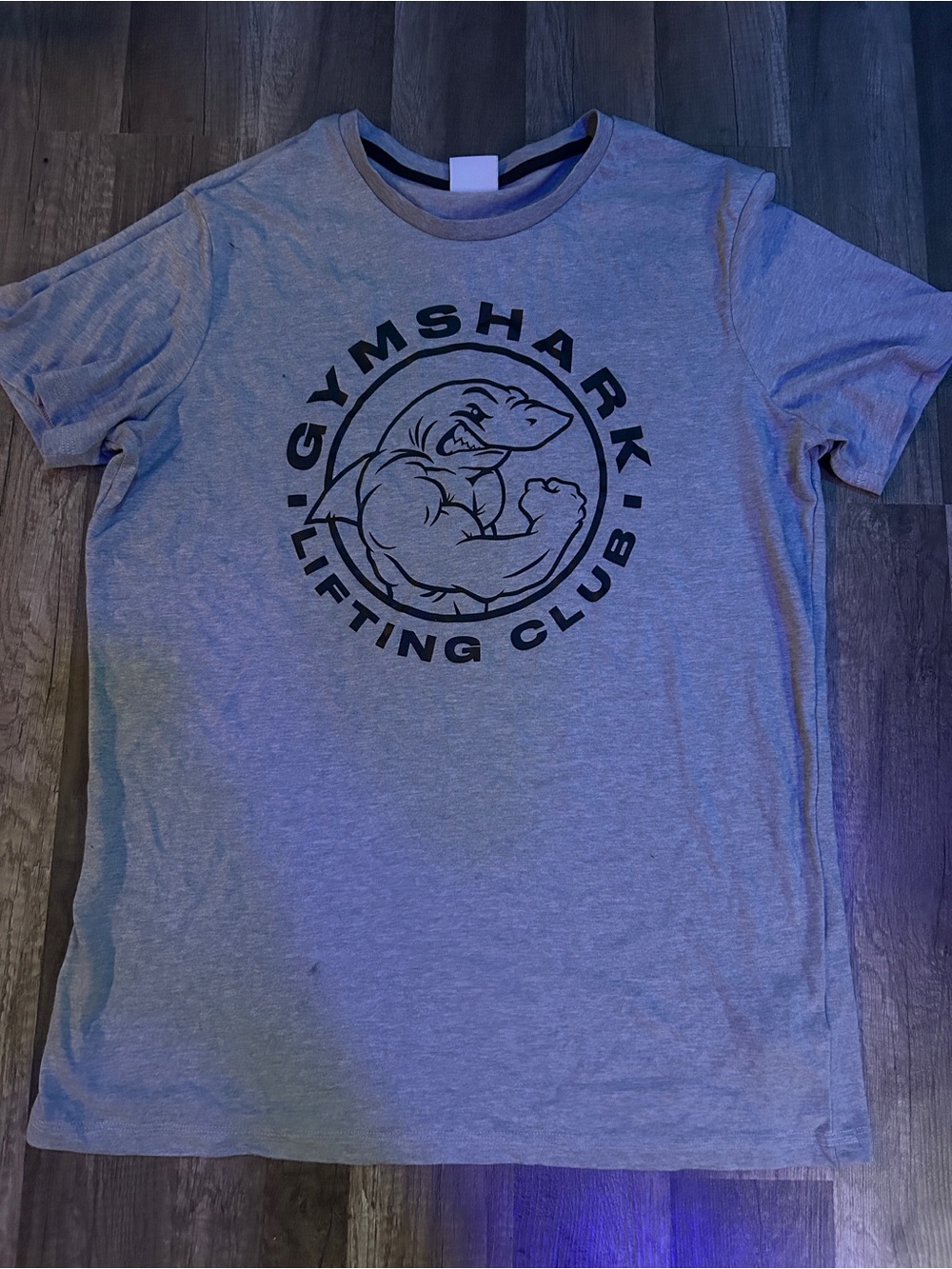Gymshark Men’s Light Grey Graphic 'Lifting Club' Short Sleeve Tee